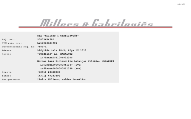 Millers & Gabrilovičs, SIA